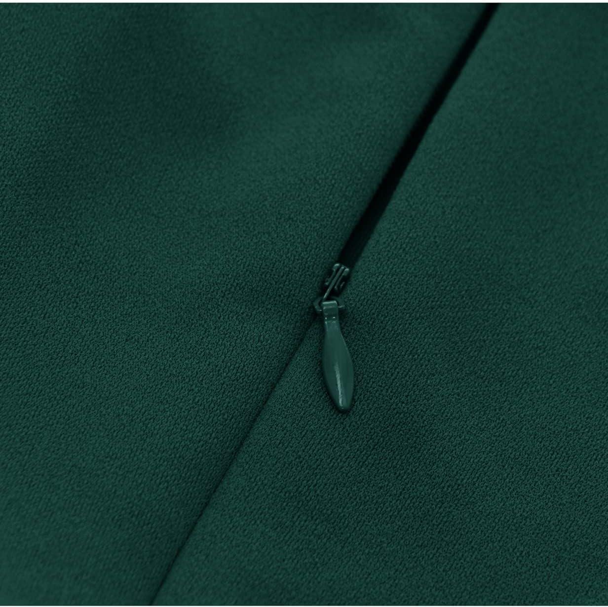 imageHomRain Wedding Guest Dresses for Women Vintage Short Sleeves Casual Fit and Flare Cocktail Formal Dress for Tea PartyDark Green