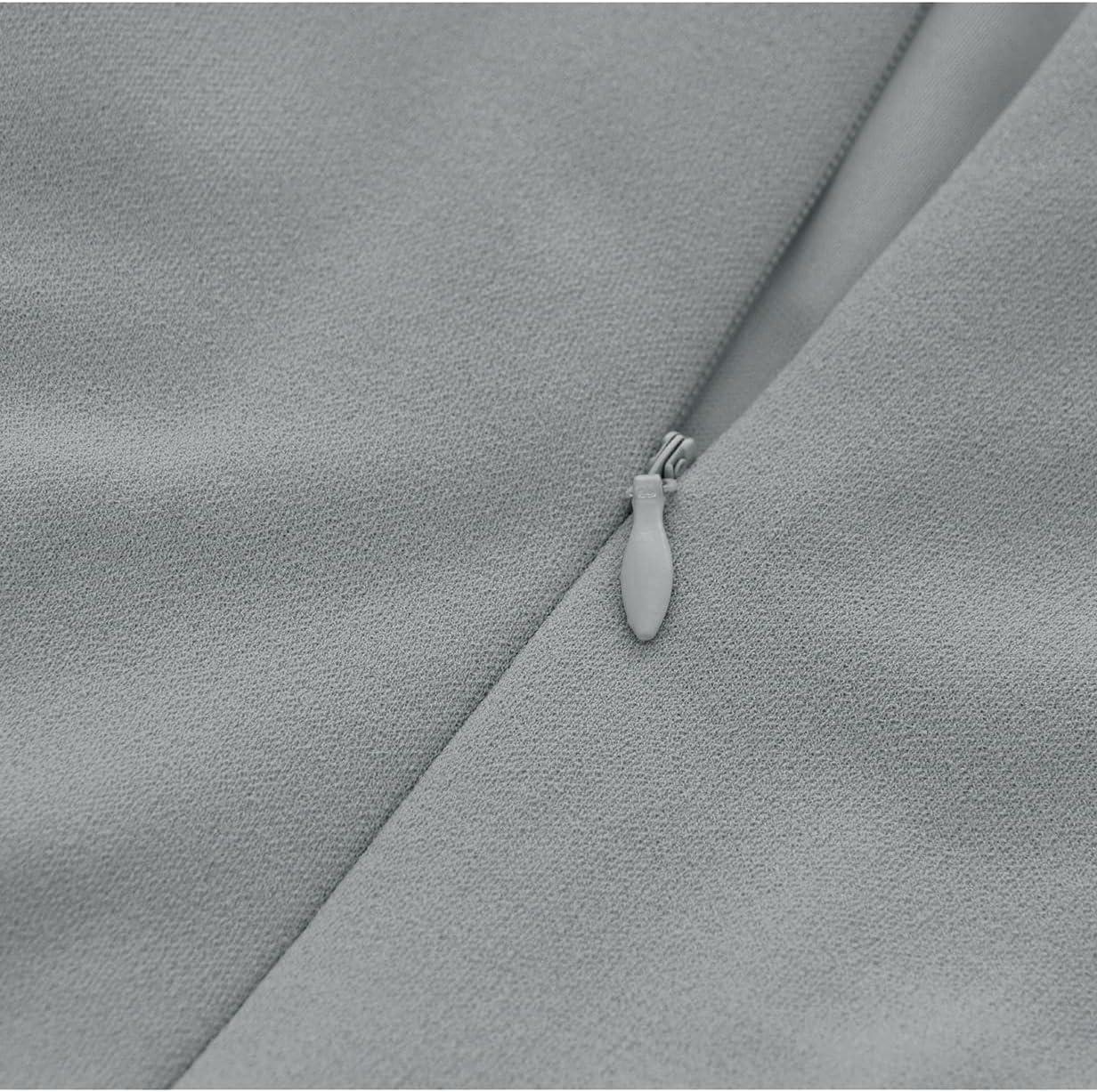 imageHomRain Wedding Guest Dresses for Women Vintage Short Sleeves Casual Fit and Flare Cocktail Formal Dress for Tea PartyGrey