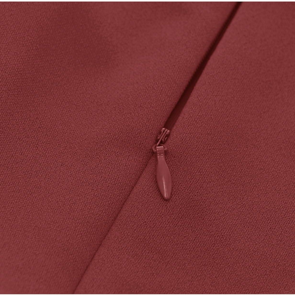 imageHomRain Wedding Guest Dresses for Women Vintage Short Sleeves Casual Fit and Flare Cocktail Formal Dress for Tea PartyRaspberry