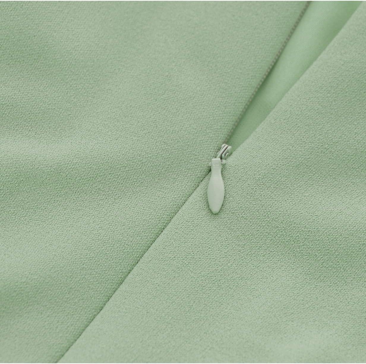 imageHomRain Wedding Guest Dresses for Women Vintage Short Sleeves Casual Fit and Flare Cocktail Formal Dress for Tea PartySage Green
