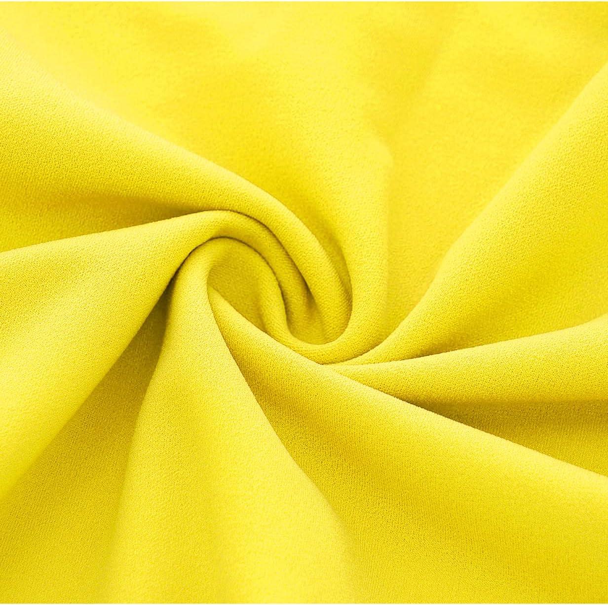 imageHomRain Wedding Guest Dresses for Women Vintage Short Sleeves Casual Fit and Flare Cocktail Formal Dress for Tea PartyYellow