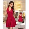 imageHomRain Glitter Sparkle V Neck Cocktail Dress for Women 2025 A Line Backless Halter Sequin Homecoming Evening Party DressesRed