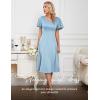 imageHomRain Wedding Guest Dresses for Women Vintage Short Sleeves Casual Fit and Flare Cocktail Formal Dress for Tea PartyGlitterblue