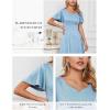 imageHomRain Wedding Guest Dresses for Women Vintage Short Sleeves Casual Fit and Flare Cocktail Formal Dress for Tea PartyGlitterblue