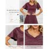 imageHomRain Wedding Guest Dresses for Women Vintage Short Sleeves Casual Fit and Flare Cocktail Formal Dress for Tea PartyGlitterburgundy