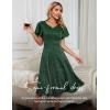 imageHomRain Wedding Guest Dresses for Women Vintage Short Sleeves Casual Fit and Flare Cocktail Formal Dress for Tea PartyGlitterdark Green