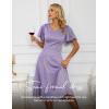imageHomRain Wedding Guest Dresses for Women Vintage Short Sleeves Casual Fit and Flare Cocktail Formal Dress for Tea PartyGlitterlavender