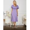 imageHomRain Wedding Guest Dresses for Women Vintage Short Sleeves Casual Fit and Flare Cocktail Formal Dress for Tea PartyGlitterlavender