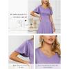 imageHomRain Wedding Guest Dresses for Women Vintage Short Sleeves Casual Fit and Flare Cocktail Formal Dress for Tea PartyGlitterlavender