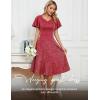 imageHomRain Wedding Guest Dresses for Women Vintage Short Sleeves Casual Fit and Flare Cocktail Formal Dress for Tea PartyGlitterred