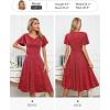 imageHomRain Wedding Guest Dresses for Women Vintage Short Sleeves Casual Fit and Flare Cocktail Formal Dress for Tea PartyGlitterred