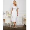 imageHomRain Wedding Guest Dresses for Women Vintage Short Sleeves Casual Fit and Flare Cocktail Formal Dress for Tea PartyGlittersilvery