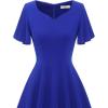 imageHomRain Wedding Guest Dresses for Women Vintage Short Sleeves Casual Fit and Flare Cocktail Formal Dress for Tea PartyRoyal Blue