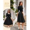 imageHomRain Womens Cocktail Formal Dresses Elegant Wedding Guest ALine Graduation Tea Party Modest Prom Church DressBlack