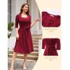 imageHomRain Womens Cocktail Formal Dresses Elegant Wedding Guest ALine Graduation Tea Party Modest Prom Church DressBurgundy