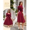 imageHomRain Womens Cocktail Formal Dresses Elegant Wedding Guest ALine Graduation Tea Party Modest Prom Church DressBurgundy