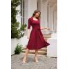 imageHomRain Womens Cocktail Formal Dresses Elegant Wedding Guest ALine Graduation Tea Party Modest Prom Church DressBurgundy