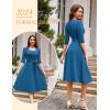 imageHomRain Womens Cocktail Formal Dresses Elegant Wedding Guest ALine Graduation Tea Party Modest Prom Church DressGreyblue