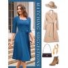 imageHomRain Womens Cocktail Formal Dresses Elegant Wedding Guest ALine Graduation Tea Party Modest Prom Church DressGreyblue