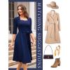 imageHomRain Womens Cocktail Formal Dresses Elegant Wedding Guest ALine Graduation Tea Party Modest Prom Church DressNavy