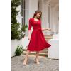 imageHomRain Womens Cocktail Formal Dresses Elegant Wedding Guest ALine Graduation Tea Party Modest Prom Church DressRed