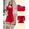 imageHomRain Womens Cocktail Formal Dresses Elegant Wedding Guest ALine Graduation Tea Party Modest Prom Church DressRed