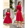 imageHomRain Womens Cocktail Formal Dresses Elegant Wedding Guest ALine Graduation Tea Party Modest Prom Church DressRed