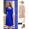 imageHomRain Womens Cocktail Formal Dresses Elegant Wedding Guest ALine Graduation Tea Party Modest Prom Church DressRoyalblue
