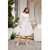 imageHomRain Womens Cocktail Formal Dresses Elegant Wedding Guest ALine Graduation Tea Party Modest Prom Church DressWhite