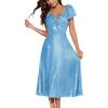 imageHomRain Women Sparkly Formal Party Dress VNeck Short Sleeve Wedding Cocktail Long Evening DressBlue