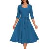 imageHomRain Womens Cocktail Formal Dresses Elegant Wedding Guest ALine Graduation Tea Party Modest Prom Church DressGreyblue