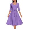 imageHomRain Womens Cocktail Formal Dresses Elegant Wedding Guest ALine Graduation Tea Party Modest Prom Church DressLavender