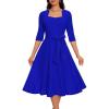 imageHomRain Womens Cocktail Formal Dresses Elegant Wedding Guest ALine Graduation Tea Party Modest Prom Church DressRoyalblue
