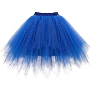 imageHomRain Womens 1950s Vintage Tutu Skirt Ballet Bubble Dance Skirts for Cosplay Party Adult SkirtsRoyalblue