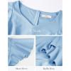 imageHomRain V Neck Formal Wedding Guest Bridesmaid Dresses for Women 2025 Ruffle Sleeves for Cocktail Graduation Modest DressBlue