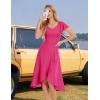 imageHomRain V Neck Formal Wedding Guest Bridesmaid Dresses for Women 2025 Ruffle Sleeves for Cocktail Graduation Modest DressRose