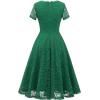 imageHomRain Wedding Guest Dress Prom Dress Formal Lace Dress V Neck Short Sleeves A line Cocktail Party Dress