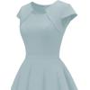 imageHomrain Womens 1950s Retro Vintage ALine Cap Sleeve Cocktail Swing Party DressGrey