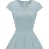 imageHomrain Womens 1950s Retro Vintage ALine Cap Sleeve Cocktail Swing Party DressGrey