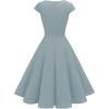 imageHomrain Womens 1950s Retro Vintage ALine Cap Sleeve Cocktail Swing Party DressGrey