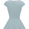 imageHomrain Womens 1950s Retro Vintage ALine Cap Sleeve Cocktail Swing Party DressGrey