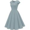 imageHomrain Womens 1950s Retro Vintage ALine Cap Sleeve Cocktail Swing Party DressGrey