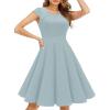 imageHomrain Womens 1950s Retro Vintage ALine Cap Sleeve Cocktail Swing Party DressGrey