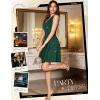 imageHomRain Glitter Sparkle V Neck Cocktail Dress for Women 2025 A Line Backless Halter Sequin Homecoming Evening Party DressesDark Green
