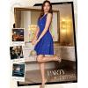 imageHomRain Glitter Sparkle V Neck Cocktail Dress for Women 2025 A Line Backless Halter Sequin Homecoming Evening Party DressesRoyalblue