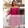 imageHomRain Womens Casual Wedding Dresses for Summer 2025 Vintage Graduation Square Neck Cocktail Beach Dress for Tea PartyLong Sleeve Red