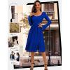 imageHomRain Womens Casual Wedding Dresses for Summer 2025 Vintage Graduation Square Neck Cocktail Beach Dress for Tea PartyLong Sleeve Royalblue