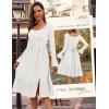 imageHomRain Womens Casual Wedding Dresses for Summer 2025 Vintage Graduation Square Neck Cocktail Beach Dress for Tea PartyLong Sleeve White