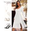 imageHomRain Womens Casual Wedding Dresses for Summer 2025 Vintage Graduation Square Neck Cocktail Beach Dress for Tea PartyLong Sleeve White