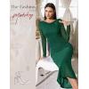 imageHomRain Womens Sequin Mesh Maxi Dress Long Sleeve Bodycon Dresses for Fall Party Holiday Club OutfitDark Green